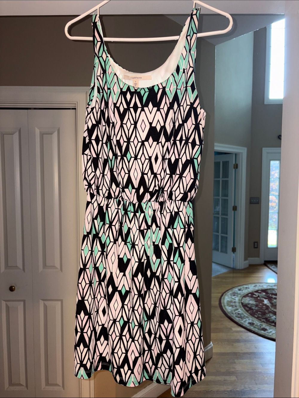 41 Hawthorn Black, White & Mint Geometric Mini Dress